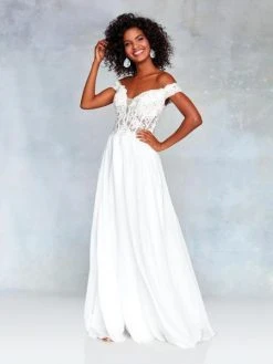 Clarisse - 3774 Lace Appliqued Corset Lace-Up Back Chiffon Prom Gown 15 Clarisse - 3774 Lace Appliqued Corset Lace-Up Back Chiffon Prom Gown