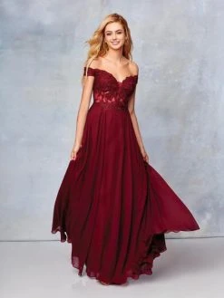 Clarisse - 3774 Lace Appliqued Corset Lace-Up Back Chiffon Prom Gown 16 Clarisse - 3774 Lace Appliqued Corset Lace-Up Back Chiffon Prom Gown