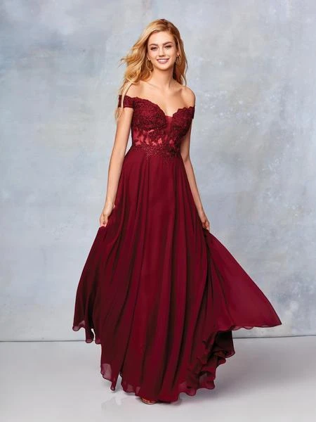 Clarisse - 3774 Lace Appliqued Corset Lace-Up Back Chiffon Prom Gown 9 Clarisse - 3774 Lace Appliqued Corset Lace-Up Back Chiffon Prom Gown