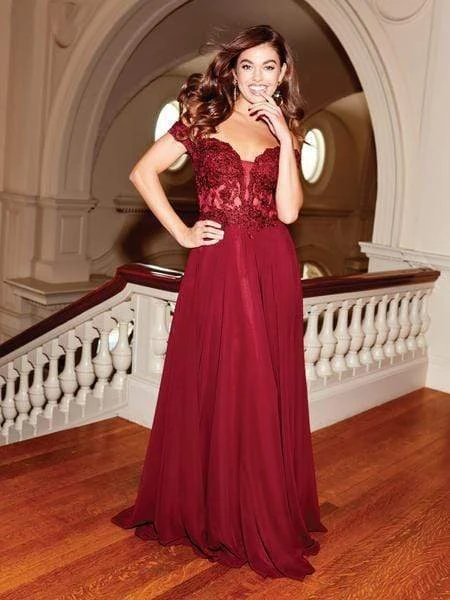 Clarisse - 3774 Lace Appliqued Corset Lace-Up Back Chiffon Prom Gown 10 Clarisse - 3774 Lace Appliqued Corset Lace-Up Back Chiffon Prom Gown