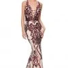 Clarisse - 3797 Sequined Deep V-neck Mermaid Dress 2 Clarisse - 3797 Sequined Deep V-neck Mermaid Dress