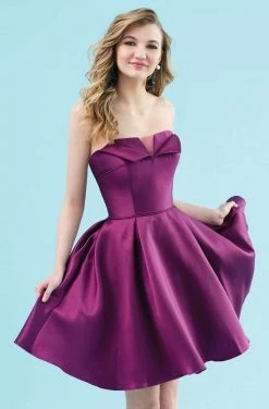 Clarisse - 3917 Strapless V Neck Glossy Mikado Cocktail Dress 7 Clarisse - 3917 Strapless V Neck Glossy Mikado Cocktail Dress