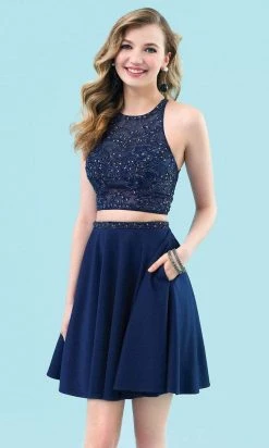 Clarisse - 3958 Beaded Top Two-Piece Dress