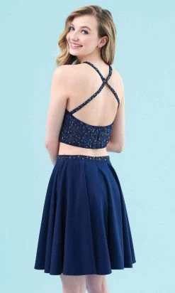 Clarisse - 3958 Beaded Top Two-Piece Dress