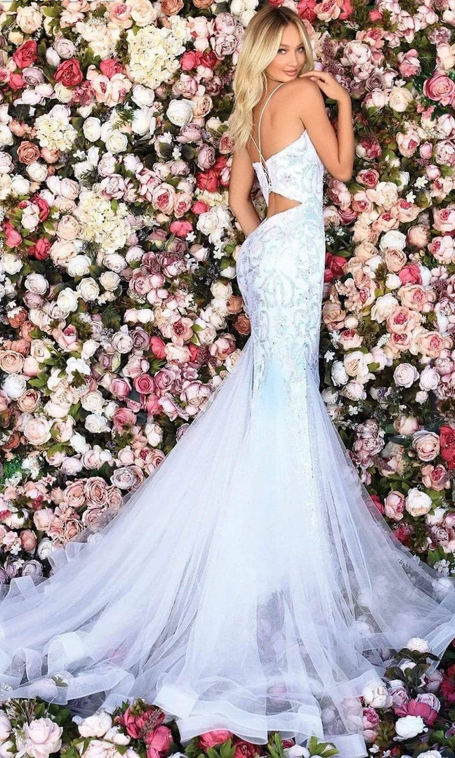 Clarisse - 800227 Spaghetti Strap Sequined Mermaid Gown 4 Clarisse - 800227 Spaghetti Strap Sequined Mermaid Gown