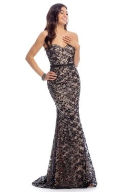 Clarisse - 8017 Sequined Lace Sweetheart Trumpet Dress
