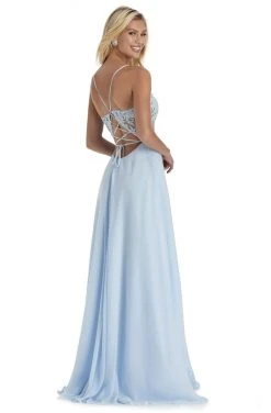 Clarisse - 8021 Embroidered Deep V-neck A-line Gown