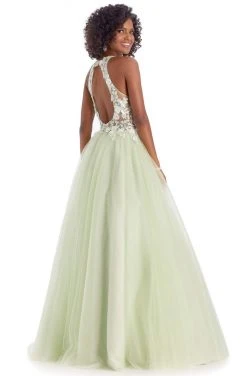 Clarisse - 8036 Embroidered Halter Neck Ballgown