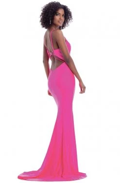 Clarisse - 8044 Plunging V-Neck Gown With Slit