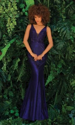 Clarisse - 810160 V Neck And Back Glittered Long Gown