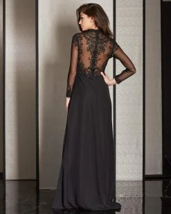 Clarisse - M6212 Embroidered Illusion Long Sleeve Gown