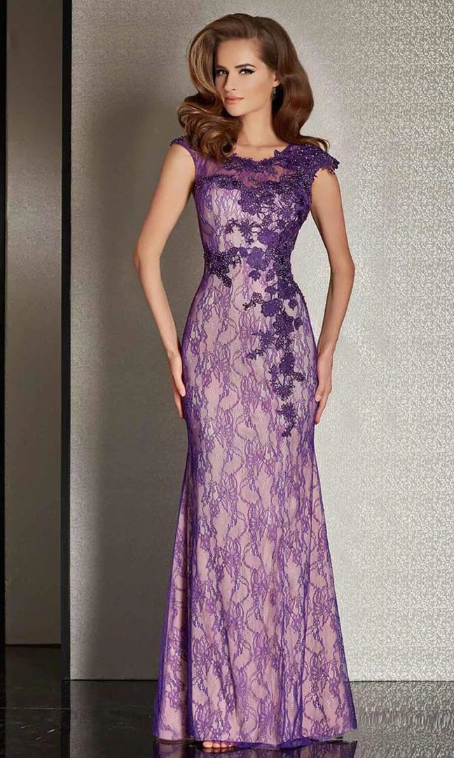 Clarisse - M6236 Sheer Lace Applique Evening Gown 3 Clarisse - M6236 Sheer Lace Applique Evening Gown