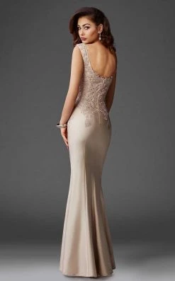 Clarisse - M6416 Intricate Floral Applique Sheath Gown 7 Clarisse - M6416 Intricate Floral Applique Sheath Gown