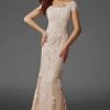 Clarisse - M6417 Romantic Lace Bateau Evening Gown