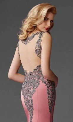 Clarisse - M6419 Intricate Embellished Lace Sheath Gown 7 Clarisse - M6419 Intricate Embellished Lace Sheath Gown