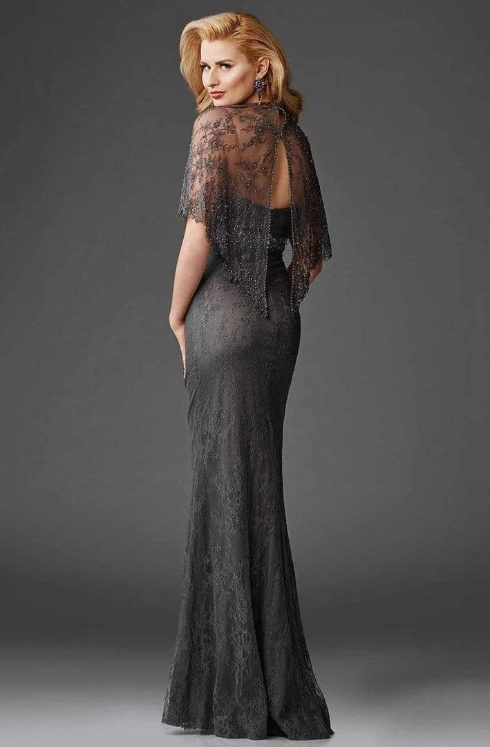 Clarisse - M6435 Flutter Sleeve Lace Shrug Sweetheart Evening Gown 4 Clarisse - M6435 Flutter Sleeve Lace Shrug Sweetheart Evening Gown