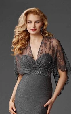 Clarisse - M6435 Flutter Sleeve Lace Shrug Sweetheart Evening Gown 8 Clarisse - M6435 Flutter Sleeve Lace Shrug Sweetheart Evening Gown