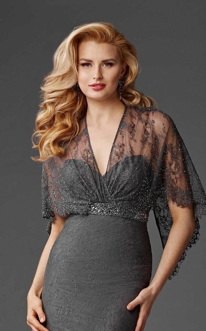 Clarisse - M6435 Flutter Sleeve Lace Shrug Sweetheart Evening Gown 5 Clarisse - M6435 Flutter Sleeve Lace Shrug Sweetheart Evening Gown