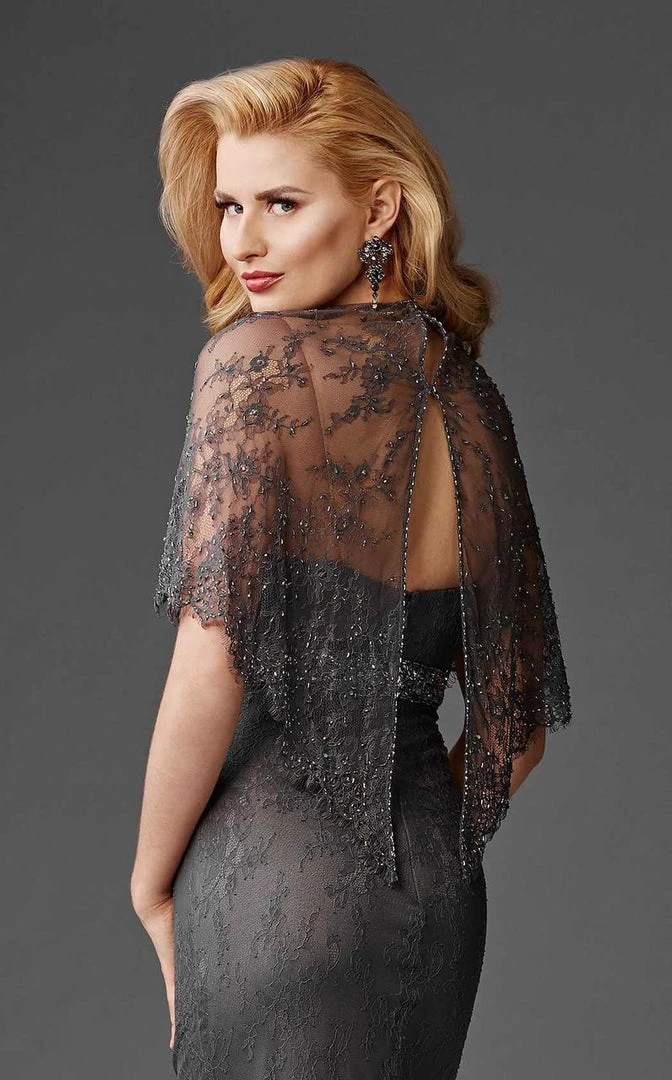 Clarisse - M6435 Flutter Sleeve Lace Shrug Sweetheart Evening Gown 6 Clarisse - M6435 Flutter Sleeve Lace Shrug Sweetheart Evening Gown
