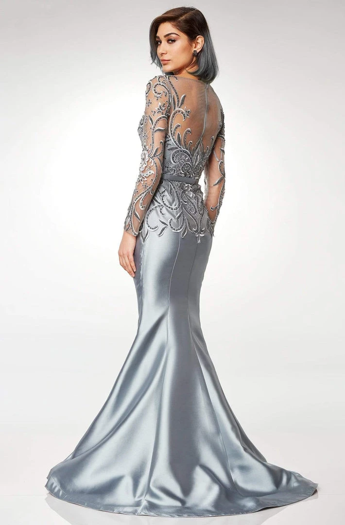 Clarisse - M6523 Embellished Illusion Bateau Mikado Mermaid Gown 4 Clarisse - M6523 Embellished Illusion Bateau Mikado Mermaid Gown