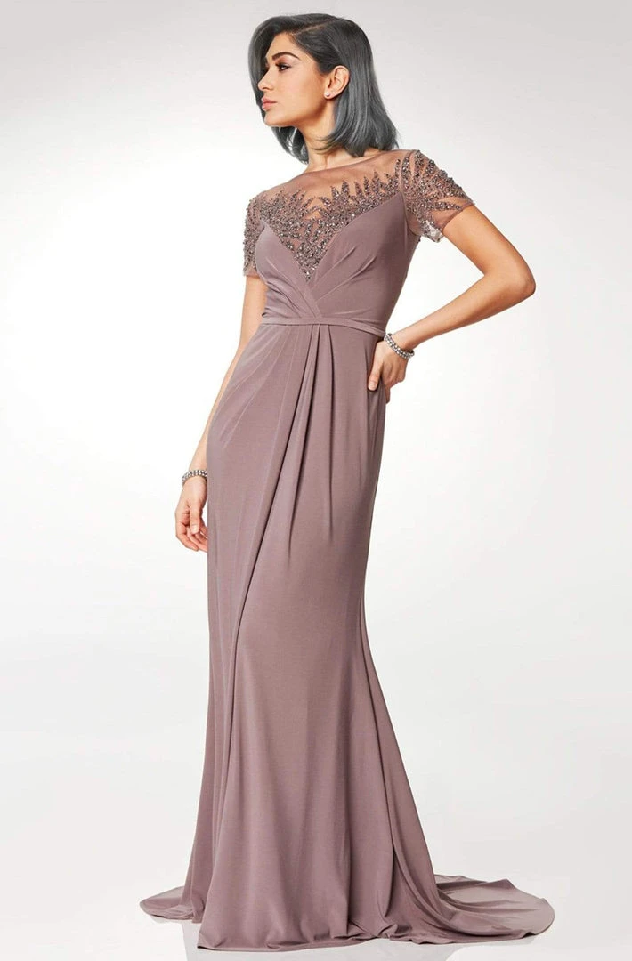 Clarisse - M6532 Illusion Neckline Gleaming Embellished Gown 4 Clarisse - M6532 Illusion Neckline Gleaming Embellished Gown