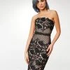Clarisse - M6571 Knee Length Embroidered Lace Strapless Dress 1 Clarisse - M6571 Knee Length Embroidered Lace Strapless Dress