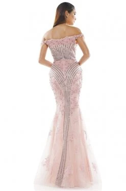 Colors Dress Colors Couture - J131 Off-Shoulder Embellished Trumpet Dress