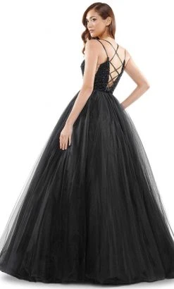 Colors Dress - 2382 Beaded Plunging Sweetheart Ballgown