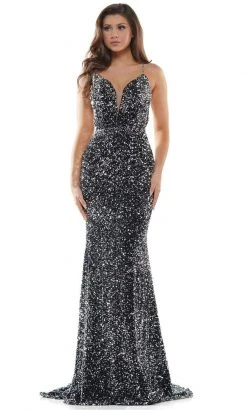 Colors Dress - 2459 Sequin Plunging Sweetheart Mermaid Dress 12 Colors Dress - 2459 Sequin Plunging Sweetheart Mermaid Dress
