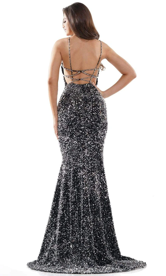 Colors Dress - 2459 Sequin Plunging Sweetheart Mermaid Dress 8 Colors Dress - 2459 Sequin Plunging Sweetheart Mermaid Dress
