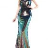 Colors Dress - 2519 Lace Appliqued Sequin Mermaid Gown