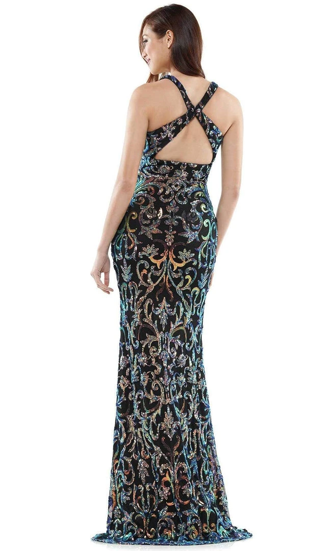 Colors Dress - 2520 Sequin V Neck Sheath Dress 4 Colors Dress - 2520 Sequin V Neck Sheath Dress