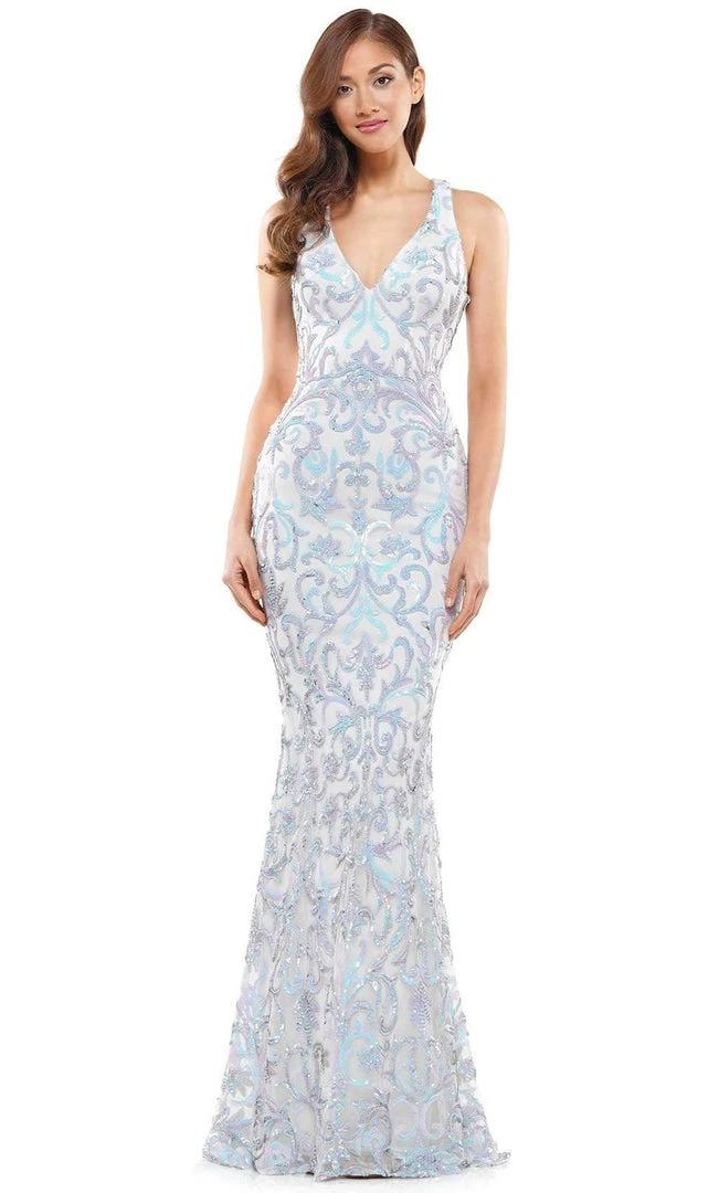 Colors Dress - 2520 Sequin V Neck Sheath Dress 5 Colors Dress - 2520 Sequin V Neck Sheath Dress