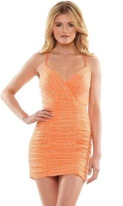 Colors Dress 2777 - Beaded V-Neck Fitted Cocktail Dress