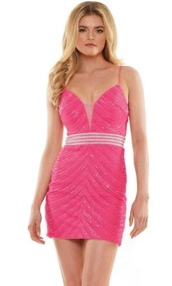 Colors Dress 2831 - Beaded Waistband Cocktail Dress