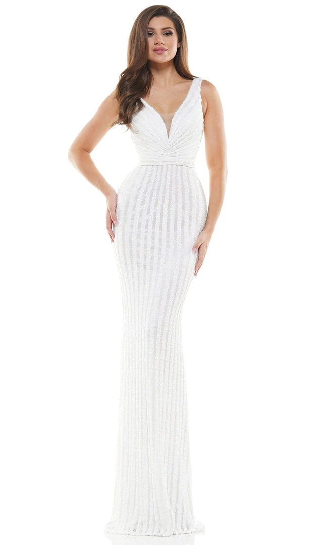 Colors Dress - G1042 Long Stripe Sequin Gown 11 Colors Dress - G1042 Long Stripe Sequin Gown