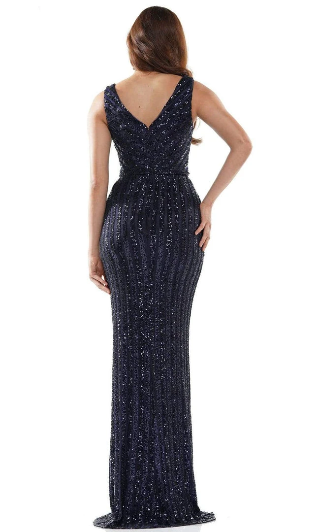 Colors Dress - G1042 Long Stripe Sequin Gown 6 Colors Dress - G1042 Long Stripe Sequin Gown