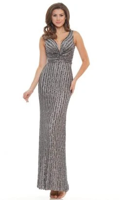 Colors Dress - G1042 Long Stripe Sequin Gown 23 Colors Dress - G1042 Long Stripe Sequin Gown