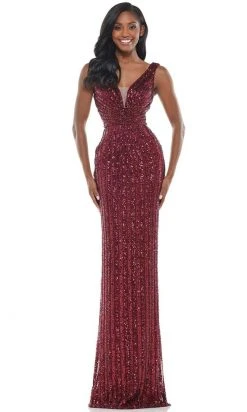 Colors Dress - G1042 Long Stripe Sequin Gown 17 Colors Dress - G1042 Long Stripe Sequin Gown