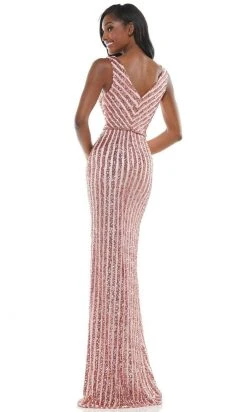 Colors Dress - G1042 Long Stripe Sequin Gown 20 Colors Dress - G1042 Long Stripe Sequin Gown