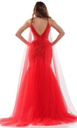 Colors Dress - G962 Shoulder Cape Mermaid Gown