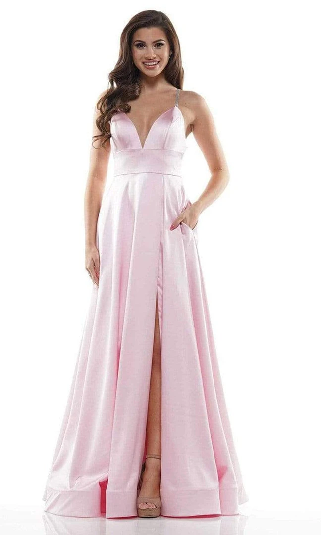 Colors Dress - G968 Strappy Satin A-Line Gown 9 Colors Dress - G968 Strappy Satin A-Line Gown