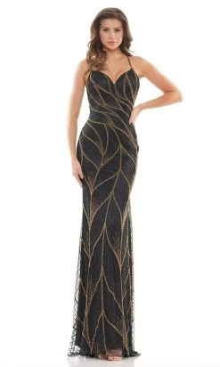 Colors Dress - K118 Patterned Beautiful Sheath Gown