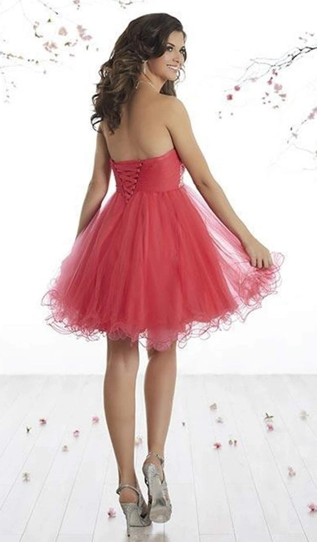 Damas - 52421 Beaded Sweetheart Tulle A-line Dress Short Dresses 4 Damas - 52421 Beaded Sweetheart Tulle A-line Dress Short Dresses