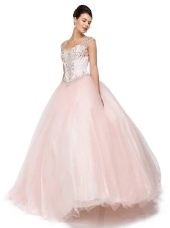 Dancing Queen - 1104 Beaded Pink Sweetheart Quinceanera Ball Gown
