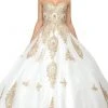 Dancing Queen - 1105 Strapless Sweetheart Gilt Appliqued Prom Ball Gown 2 Dancing Queen - 1105 Strapless Sweetheart Gilt Appliqued Prom Ball Gown