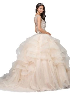 Dancing Queen - 1214 Crystal Embellished Ruffled Quinceanera Gown 13 Dancing Queen - 1214 Crystal Embellished Ruffled Quinceanera Gown
