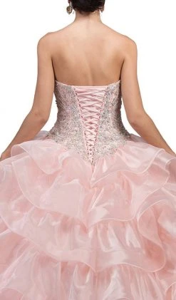Dancing Queen - 1216 Strapless Bedazzled Sweetheart Ruffled Quinceanera Ballgown 7 Dancing Queen - 1216 Strapless Bedazzled Sweetheart Ruffled Quinceanera Ballgown