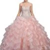 Dancing Queen - 1216 Strapless Bedazzled Sweetheart Ruffled Quinceanera Ballgown 1 Dancing Queen - 1216 Strapless Bedazzled Sweetheart Ruffled Quinceanera Ballgown