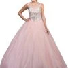 Dancing Queen - 1227 Embellished Illusion Bateau Neck Quinceanera Ballgown